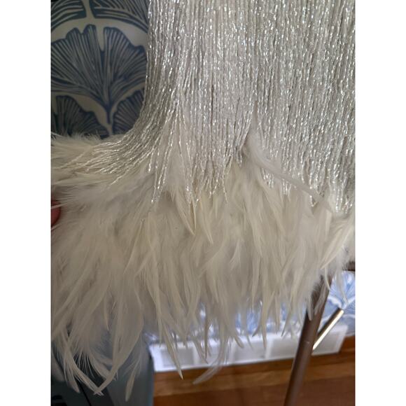 NWT Nadine Merabi Sara White Fully Beaded Skirt Sz. XXL - Picture 14 of 15